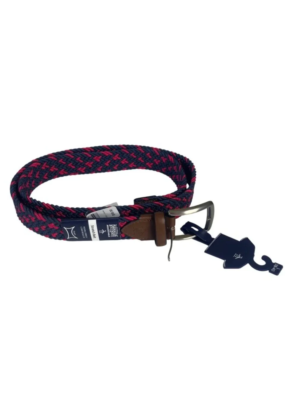 Original Penguin Stretch Belt Large 38-40 Blue Pink New Woven Elastic Golf Casua